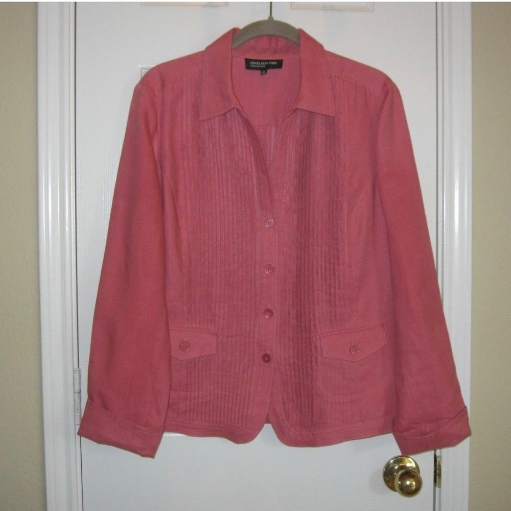Jones New York Collection Women's Button-Front Collared Blazer